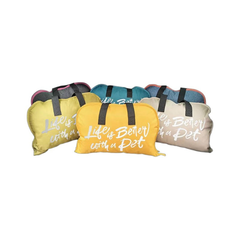 Zipper style portable folding outdoor dog bed mat, portable waterproof cat bed
